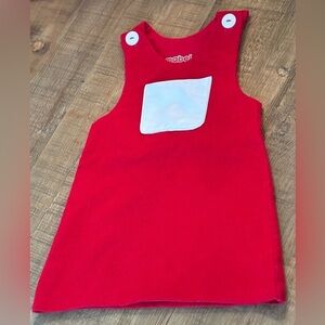 Mabel Red Courderoy Jumper Dress. Faux Leather Pocket. Girl’s Sz-18mo NWOT